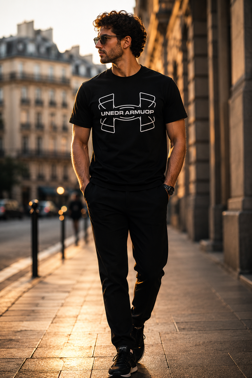 T-Shirt Streetwear Paris Noir Unisexe Oversize