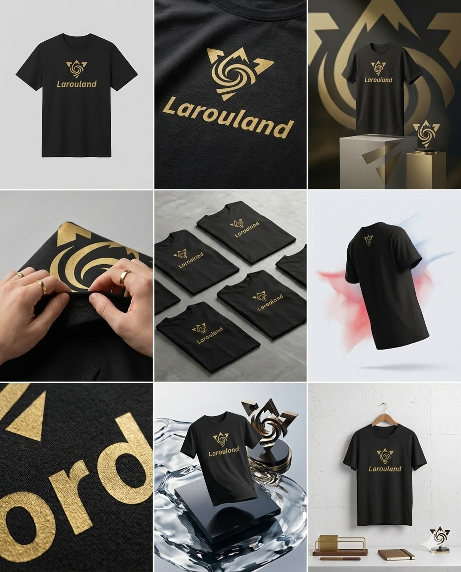 T-shirt Noir LAROULAND Premium – Tee-shirt Unisexe Minimaliste & Streetwear