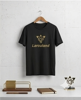 T-shirt Noir LAROULAND Premium – Tee-shirt Unisexe Minimaliste & Streetwear