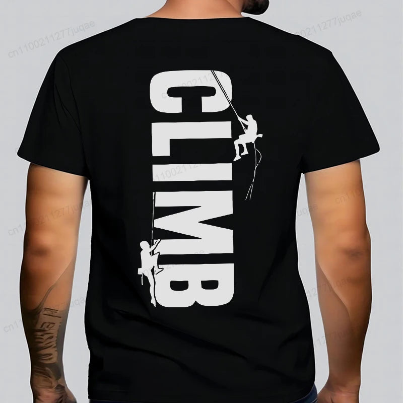 T-shirt Escalade Homme – Tee-shirt Décontracté Rock Climbing Vintage Respirant Été