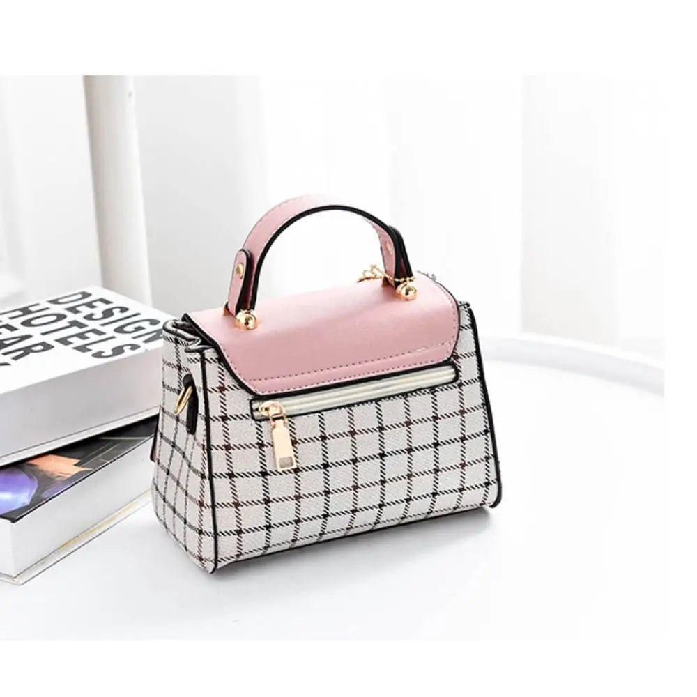 Camélia™ Chic Plaid  Sac Bandoulière Femme à Rabat en Similicuir Premium