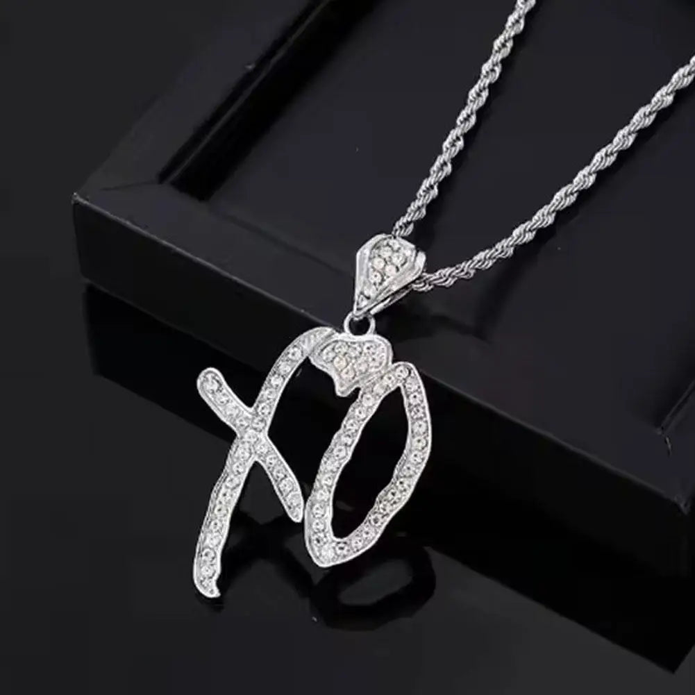 Collier Pendentif XO Zircon Cubique - Chaîne Hip Hop Unisexe