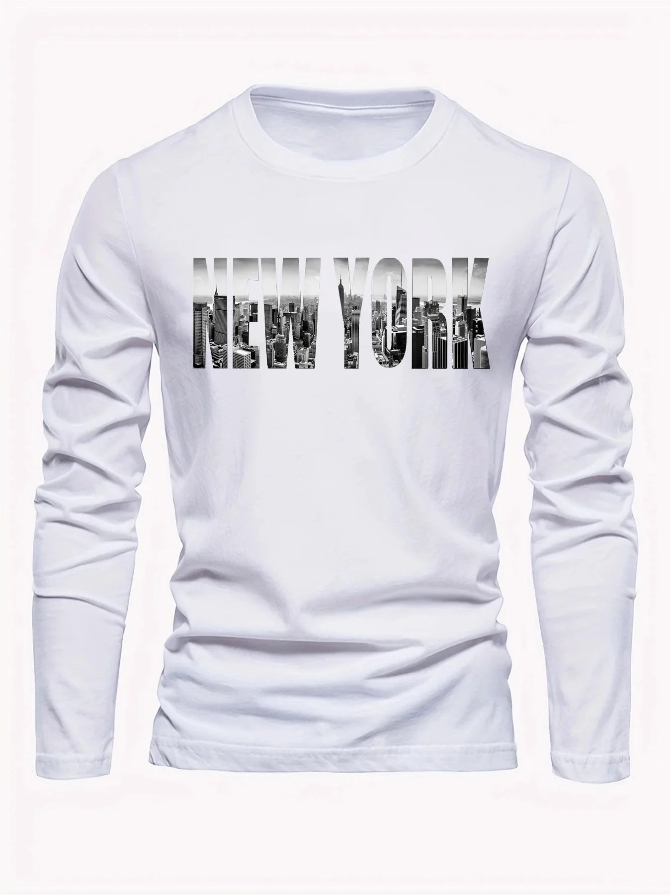T-Shirt Homme New York Manches Longues – 100 % Coton & Style Urbain