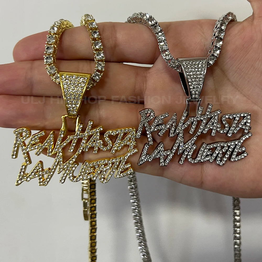 Collier Realhasta Noir Iced Out - Collier Tennis Hip Hop
