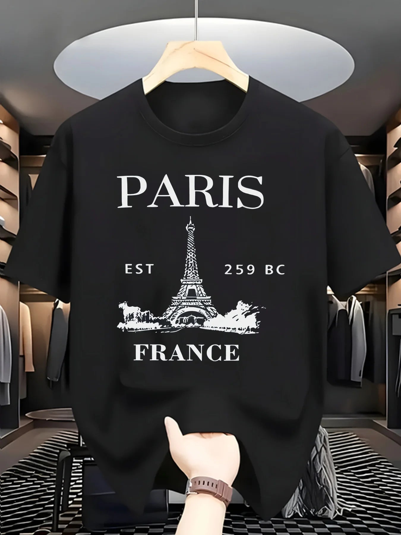 T-Shirt Homme Paris Eiffel – 100 % Coton & Style Urbain