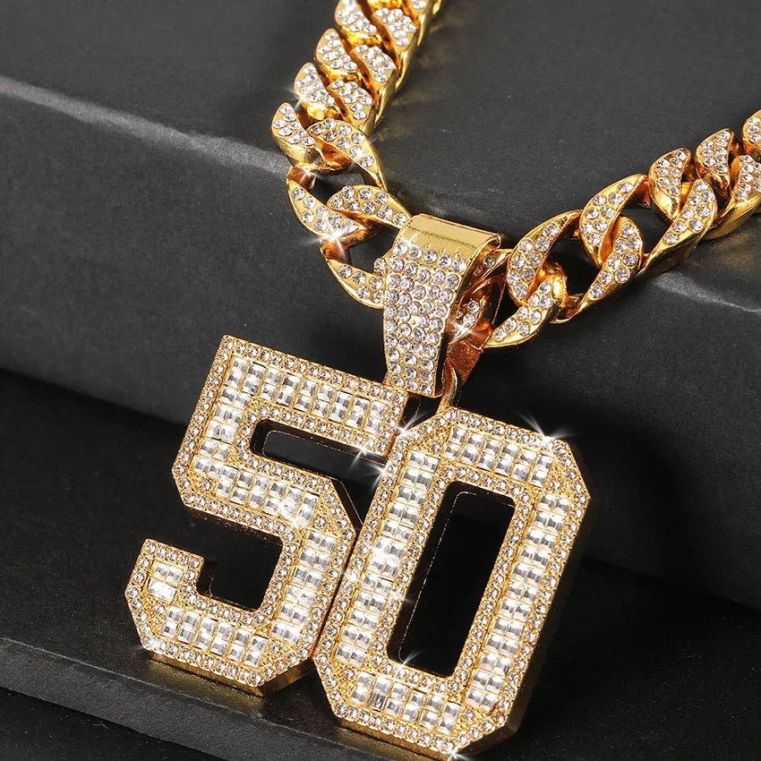 Collier Pendentif Numéro 50  - Collier Hip Hop Cubain