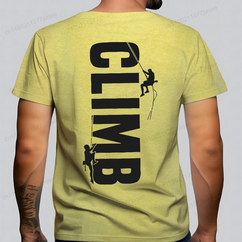 T-shirt Escalade Homme – Tee-shirt Décontracté Rock Climbing Vintage Respirant Été