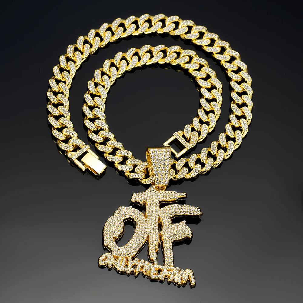 Collier OTF Lettres - Pendentif Chaîne Cubaine Hip Hop