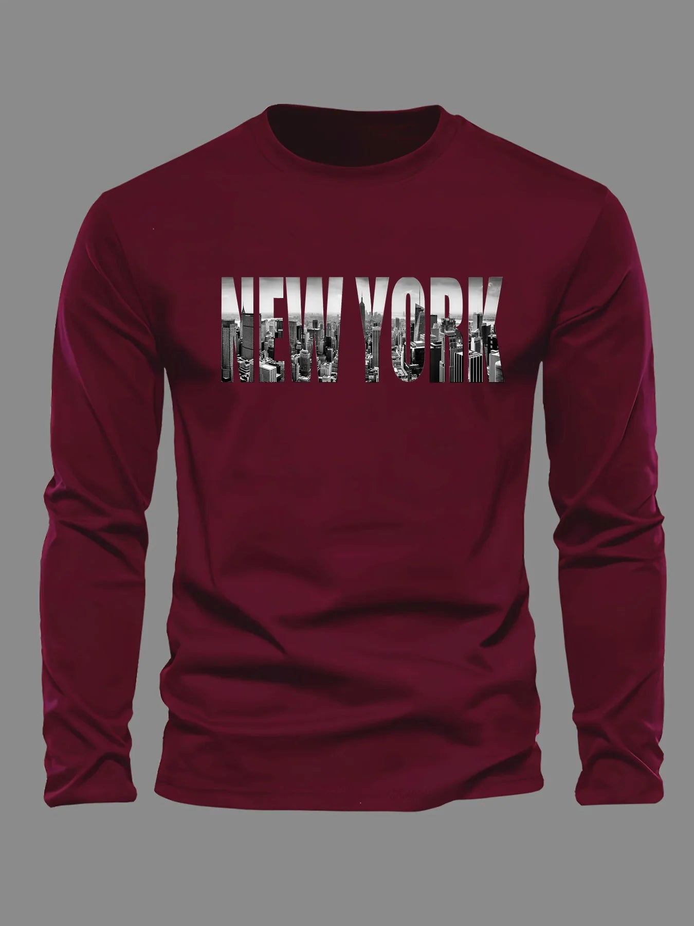 T-Shirt Homme New York Manches Longues – 100 % Coton & Style Urbain