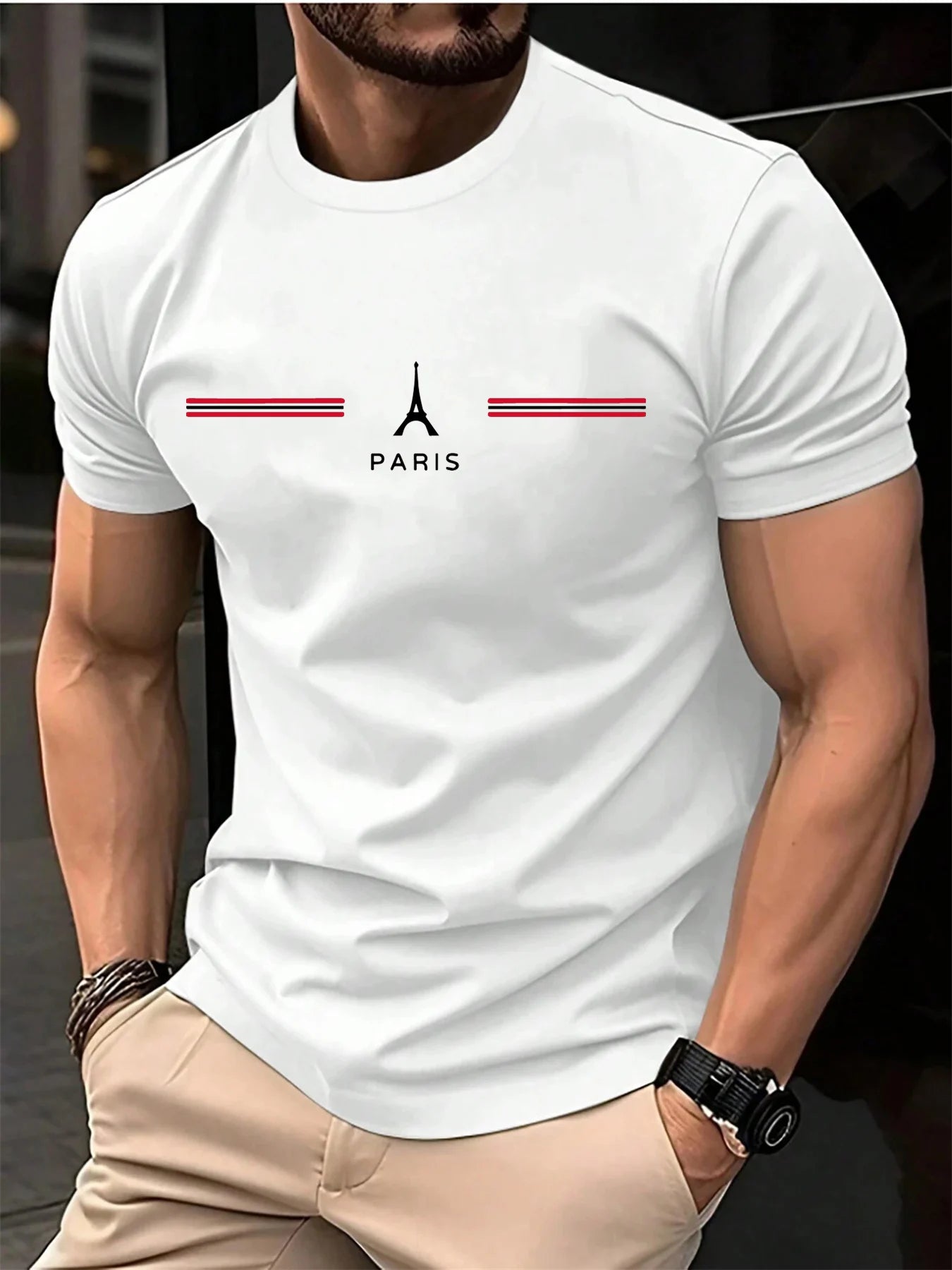 T-Shirt Homme Paris – 100 % Coton Oversize Casual & Urbain