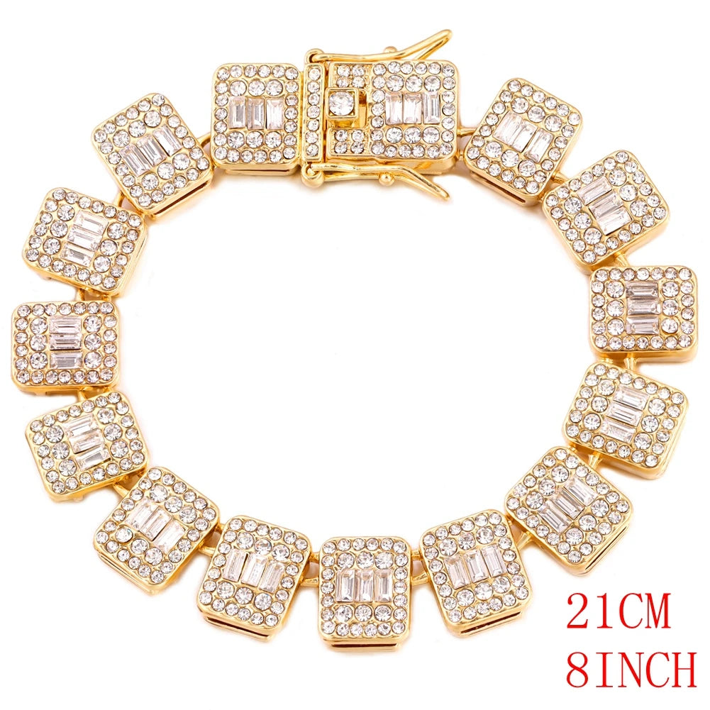 Chaîne Tennis Baguette Glacée - Collier Hip Hop Unisexe