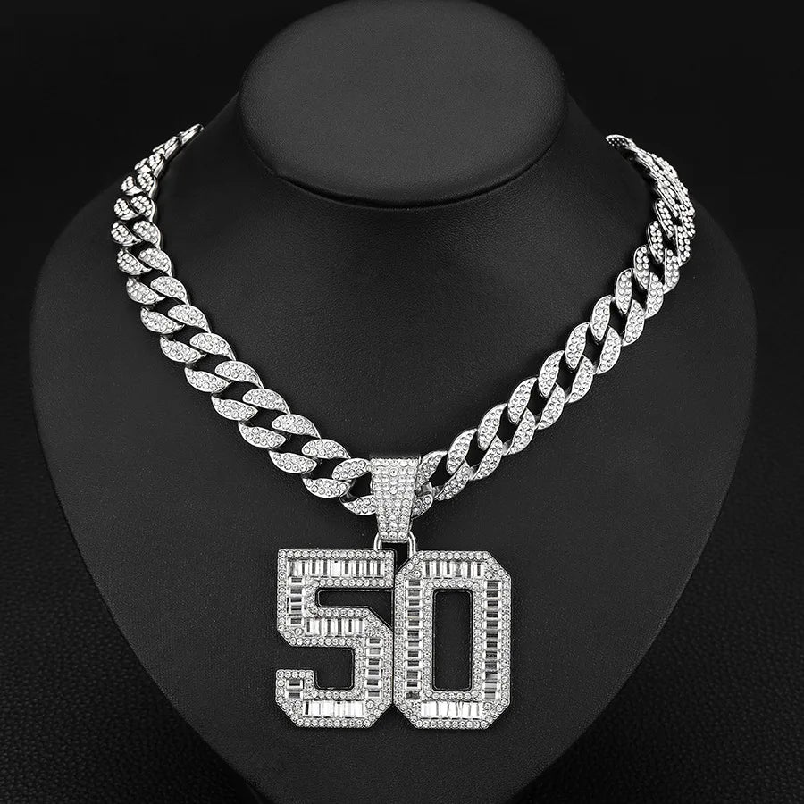 Collier Pendentif Numéro 50  - Collier Hip Hop Cubain