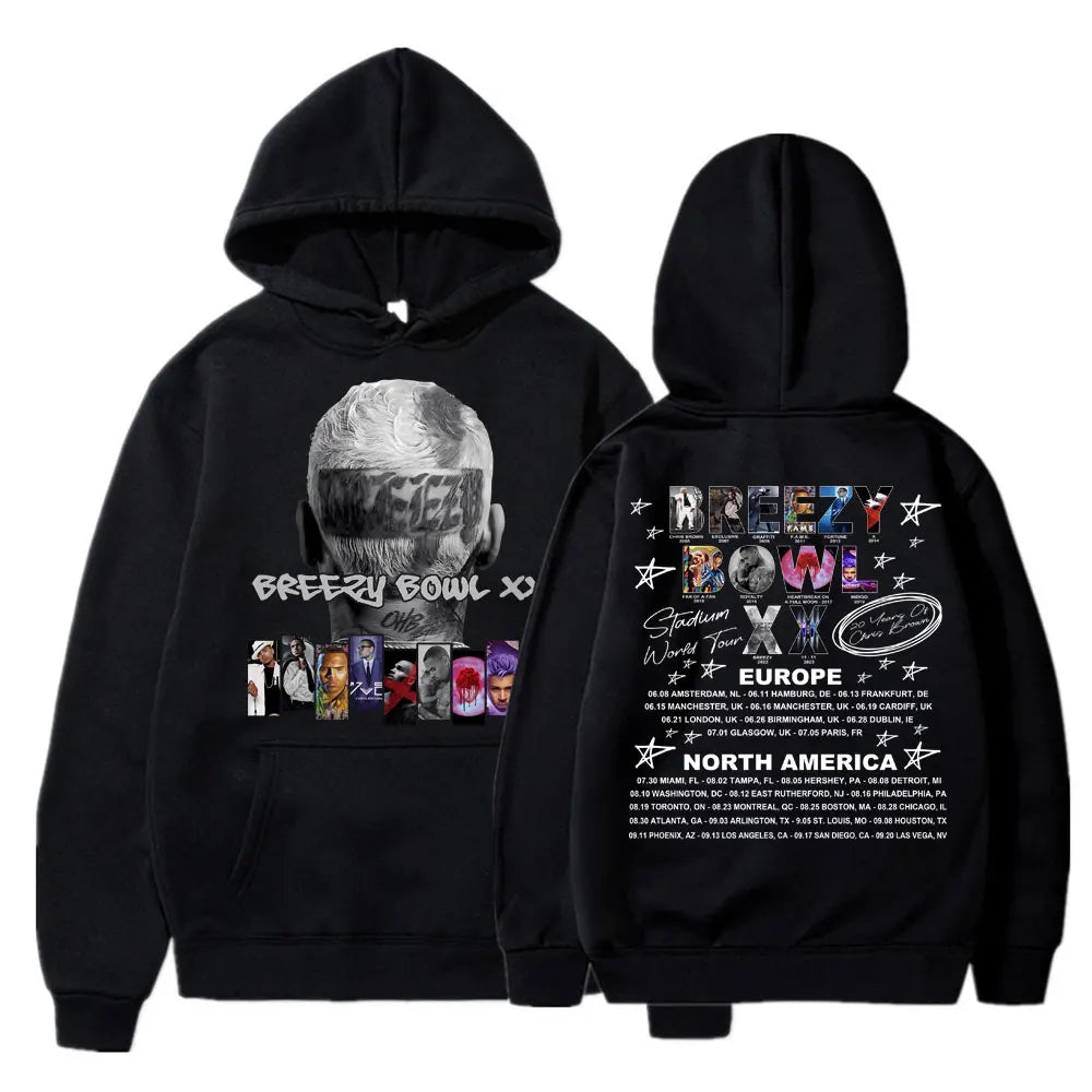 Hoodie Oversize Concert 2025 – Sweat à Capuche Hip Hop Streetwear Unisexe