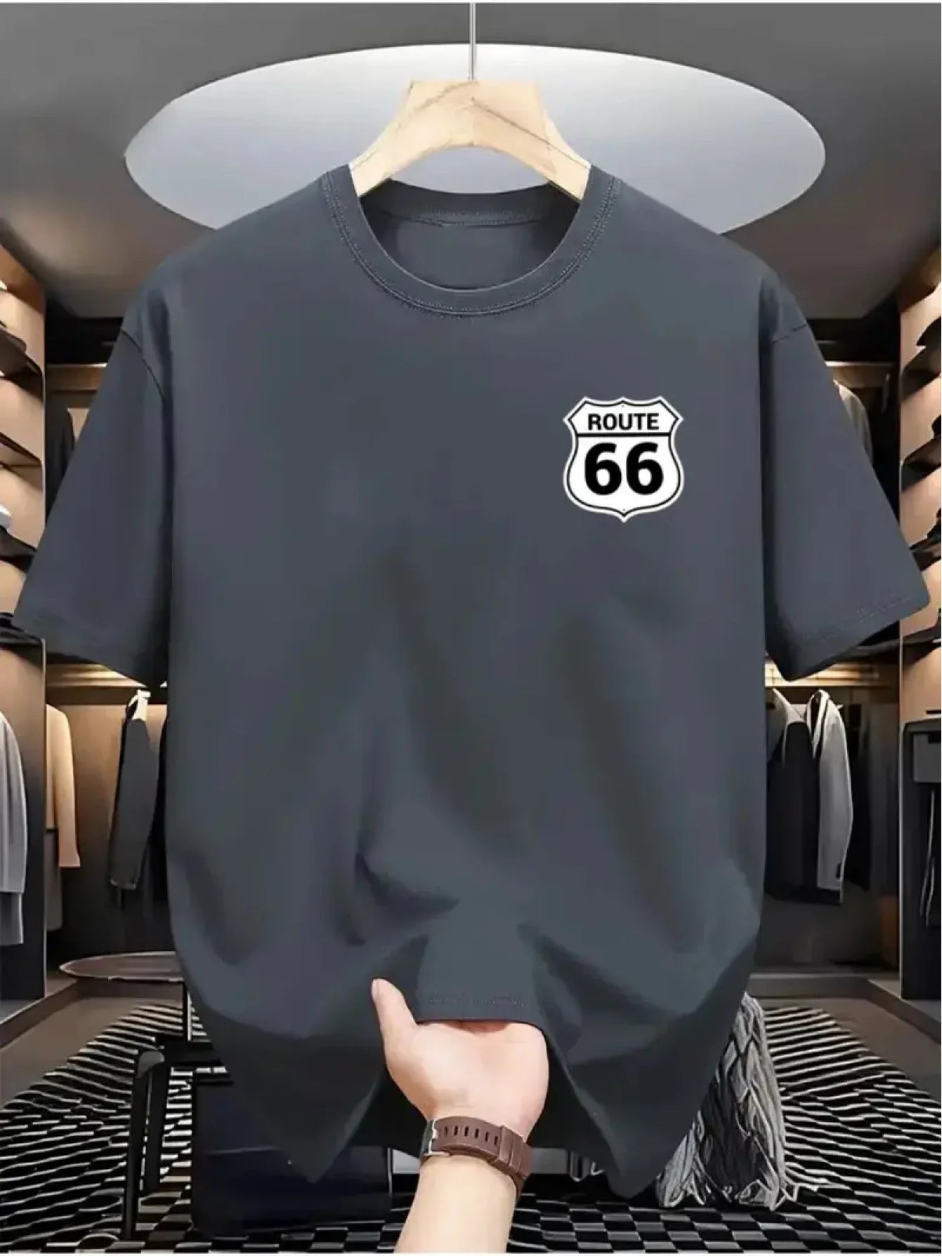 T-Shirt Route 66 Unisexe – 100 % Coton & Streetwear Américain