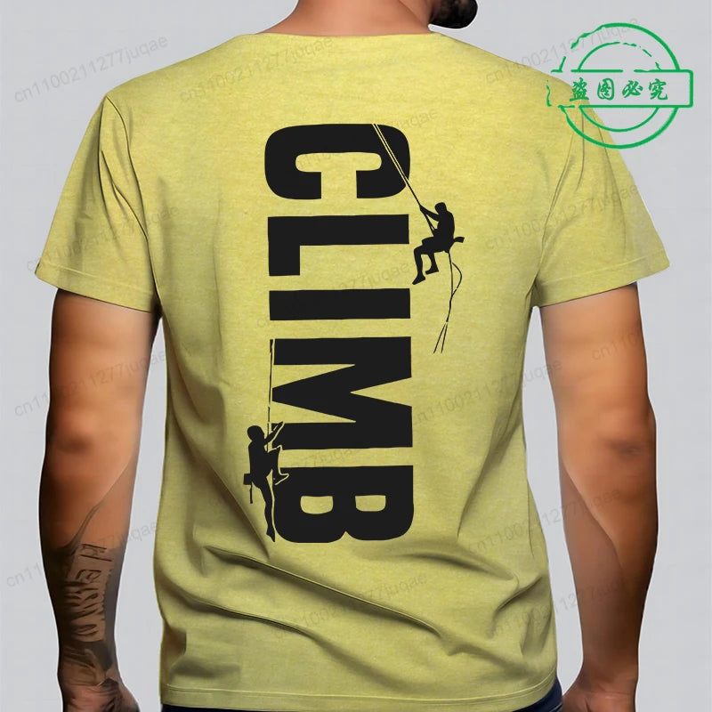 T-shirt Escalade Homme – Tee-shirt Décontracté Rock Climbing Vintage Respirant Été