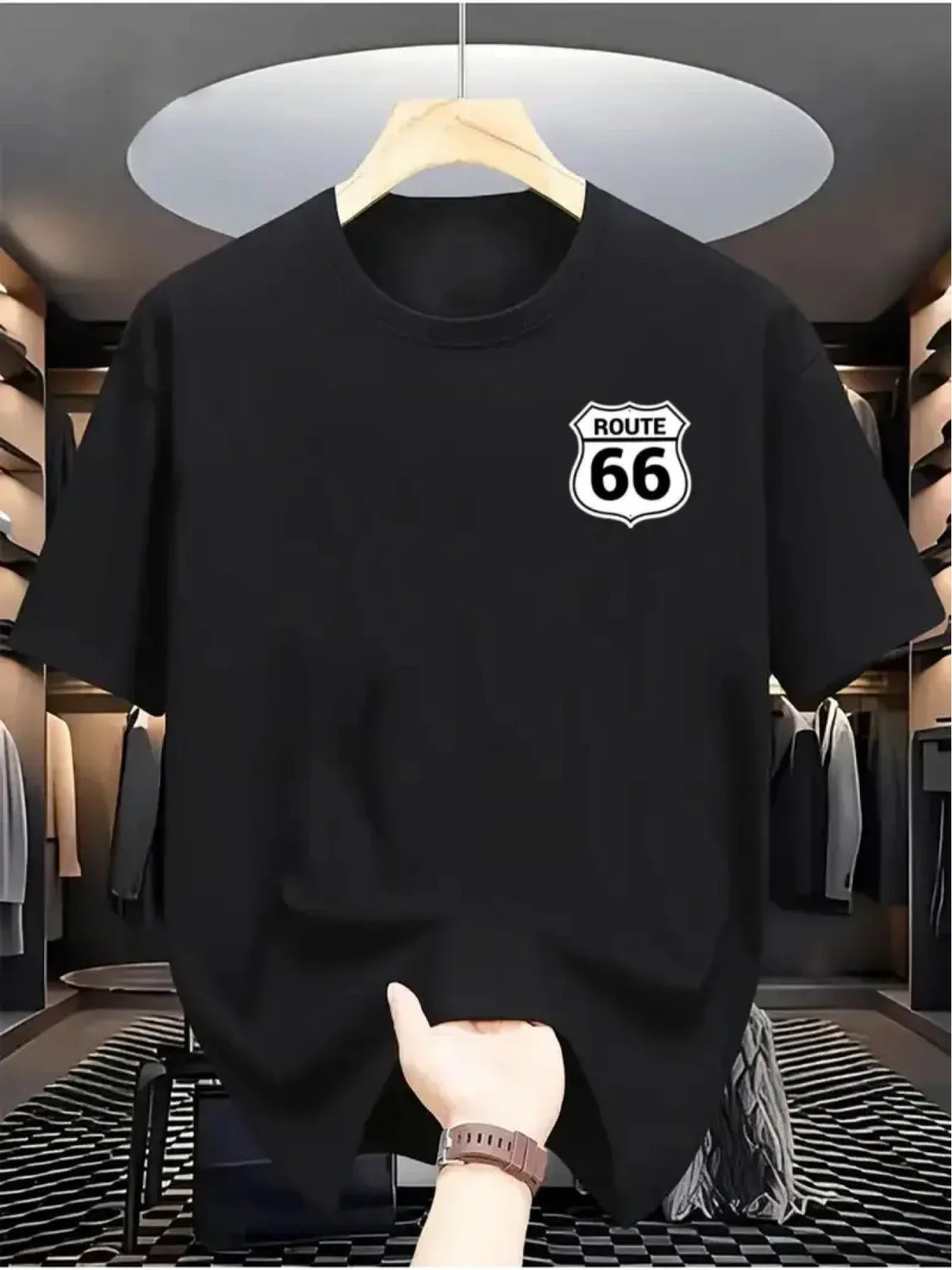 T-Shirt Route 66 Unisexe – 100 % Coton & Streetwear Américain