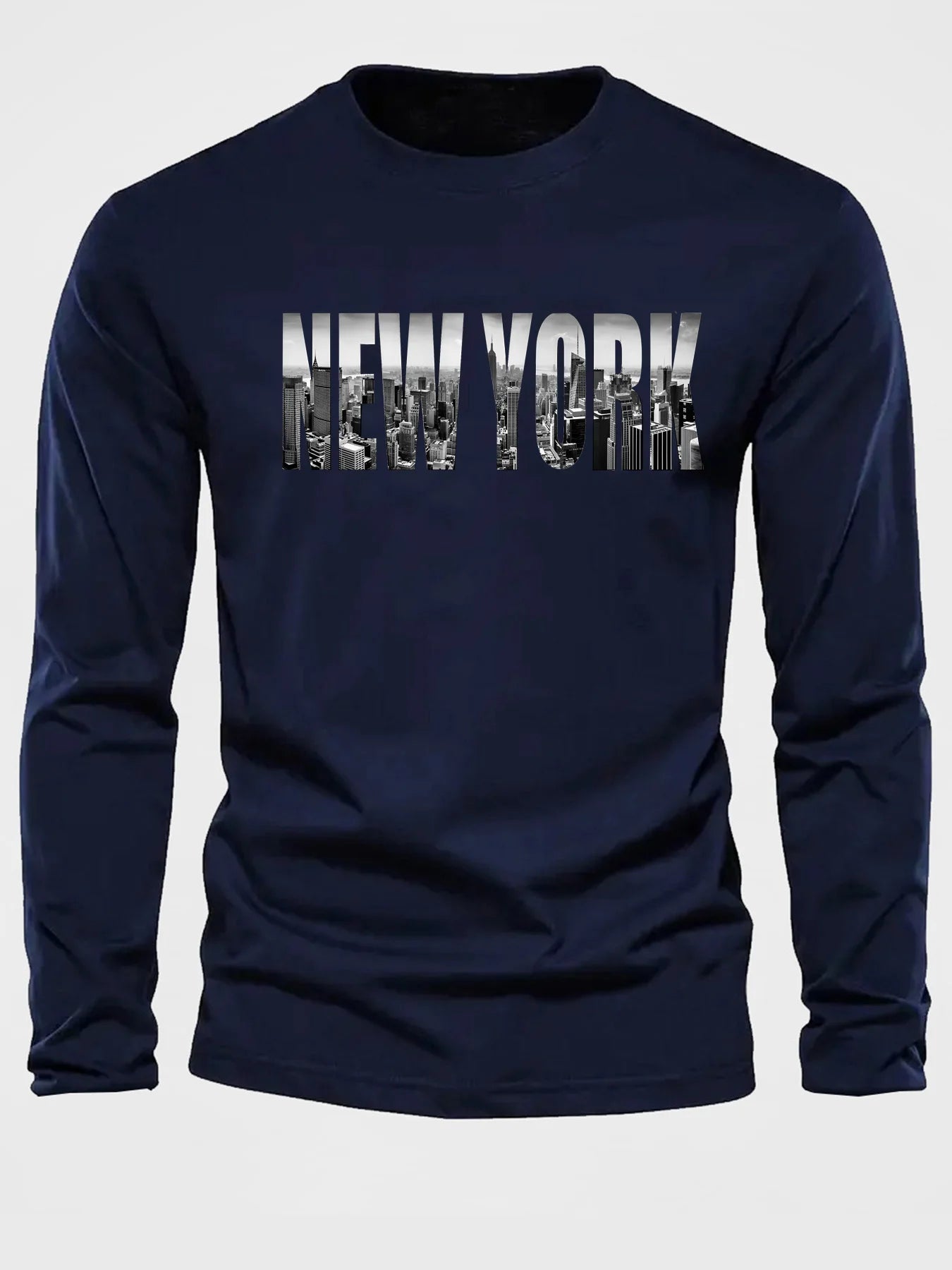 T-Shirt Homme New York Manches Longues – 100 % Coton & Style Urbain