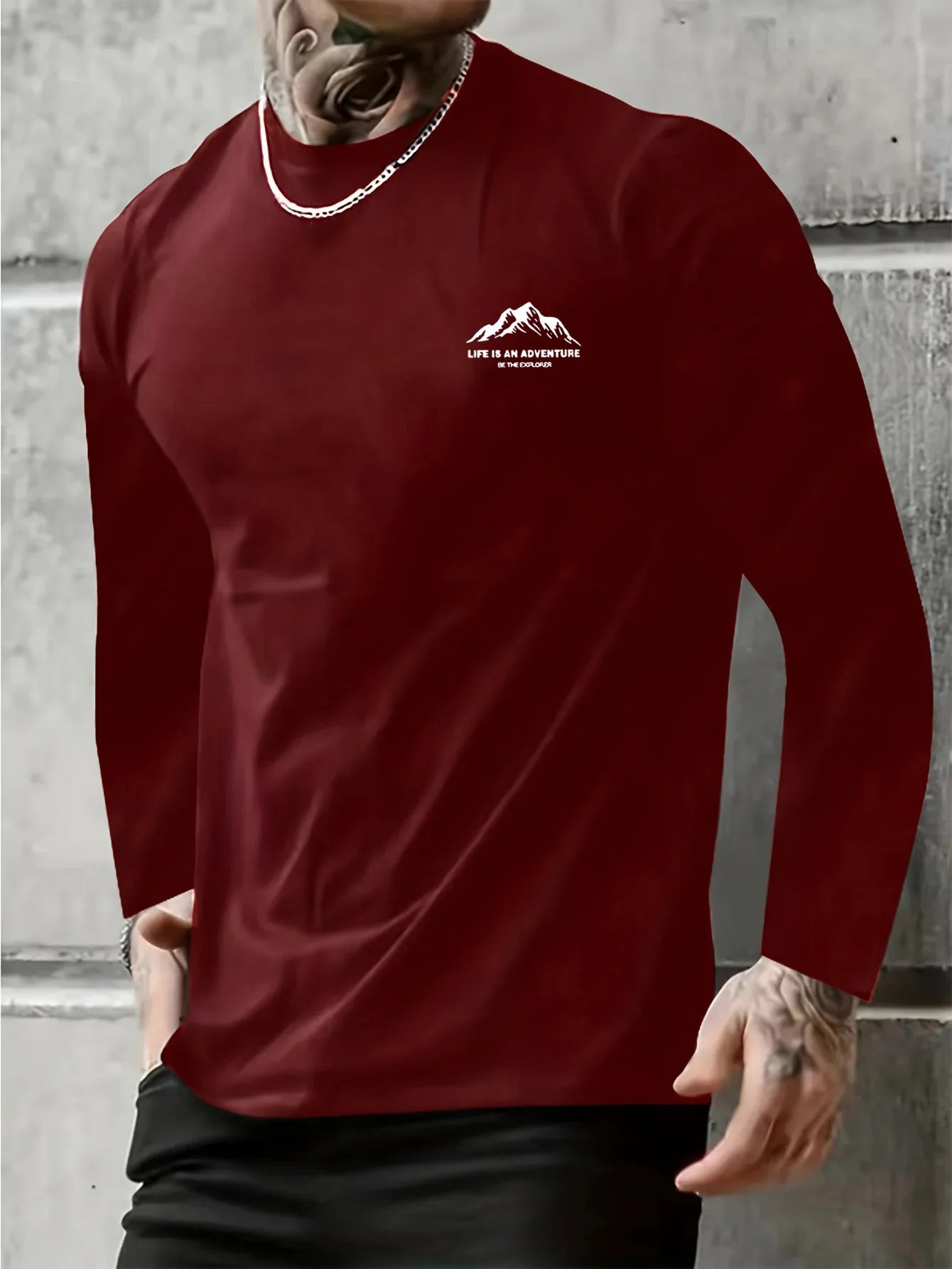 T-Shirt Homme Manches Longues Mountain – 100 % Coton & Style Outdoor