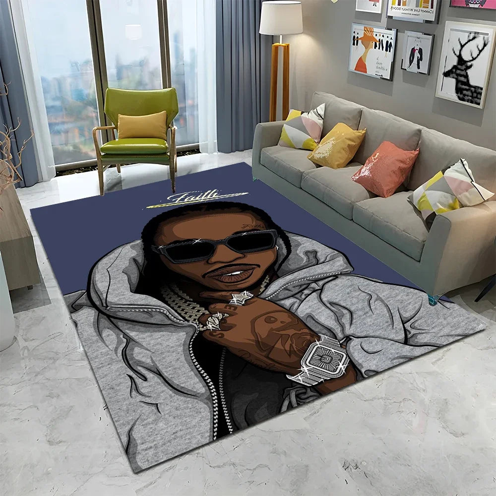 Tapis Hip Hop Rapper Étoile - Décor Chambre Salon