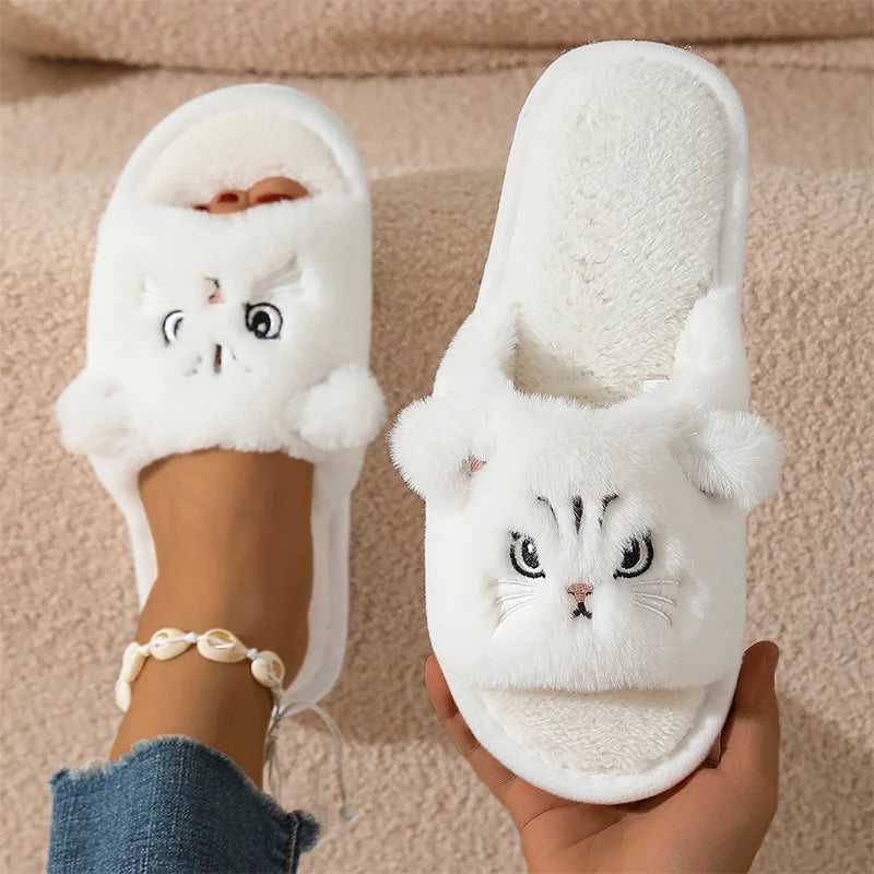 KittyCozy™ – Chaussons Femme Mignons Chat Plush | Antidérapants & Confortables