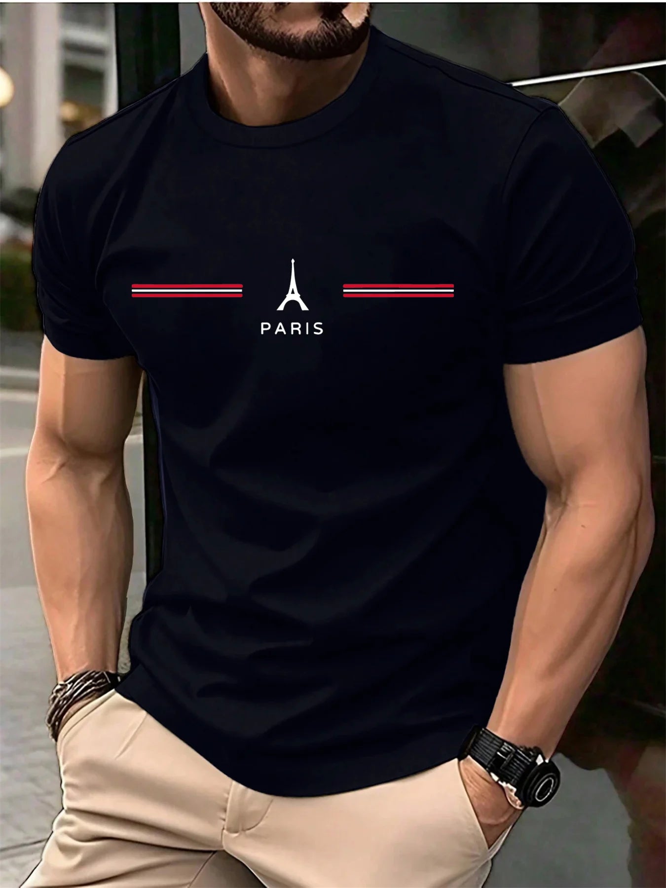 T-Shirt Homme Paris – 100 % Coton Oversize Casual & Urbain