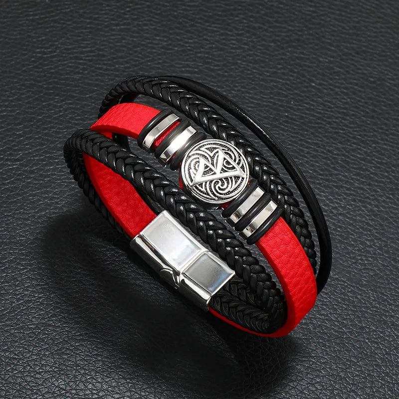Bracelet Homme Cuir Tressé Multicouche – Style Tendance & Vintage