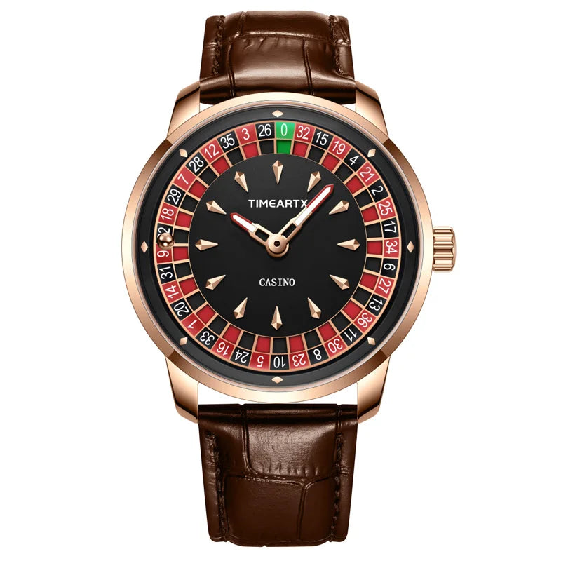Rouletto™ Elite 5031  Montre Homme Quartz Luxe Inspirée de la Roulette Européenne