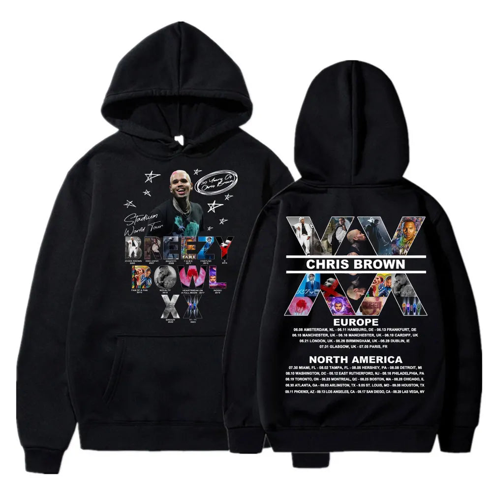 Hoodie Oversize Concert 2025 – Sweat à Capuche Hip Hop Streetwear Unisexe