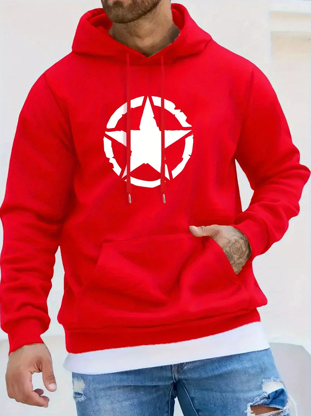 Hoodie Zippé Étoiles Géométriques Homme