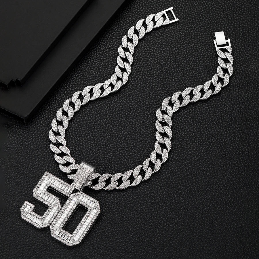 Collier Pendentif Numéro 50  - Collier Hip Hop Cubain