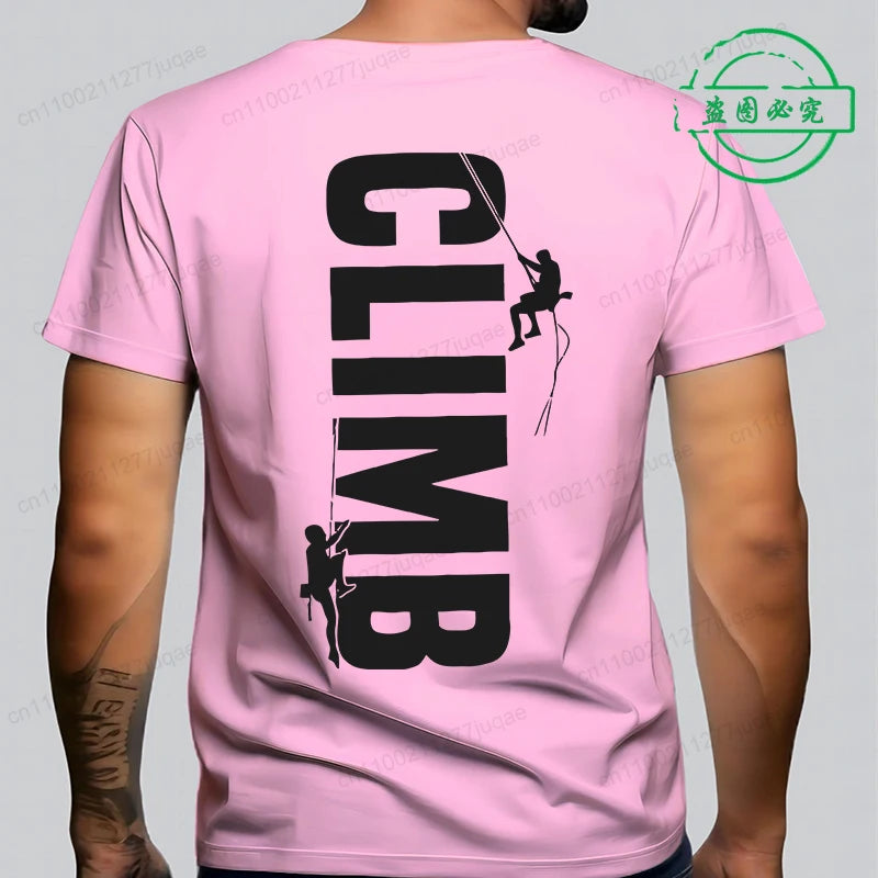 T-shirt Escalade Homme – Tee-shirt Décontracté Rock Climbing Vintage Respirant Été