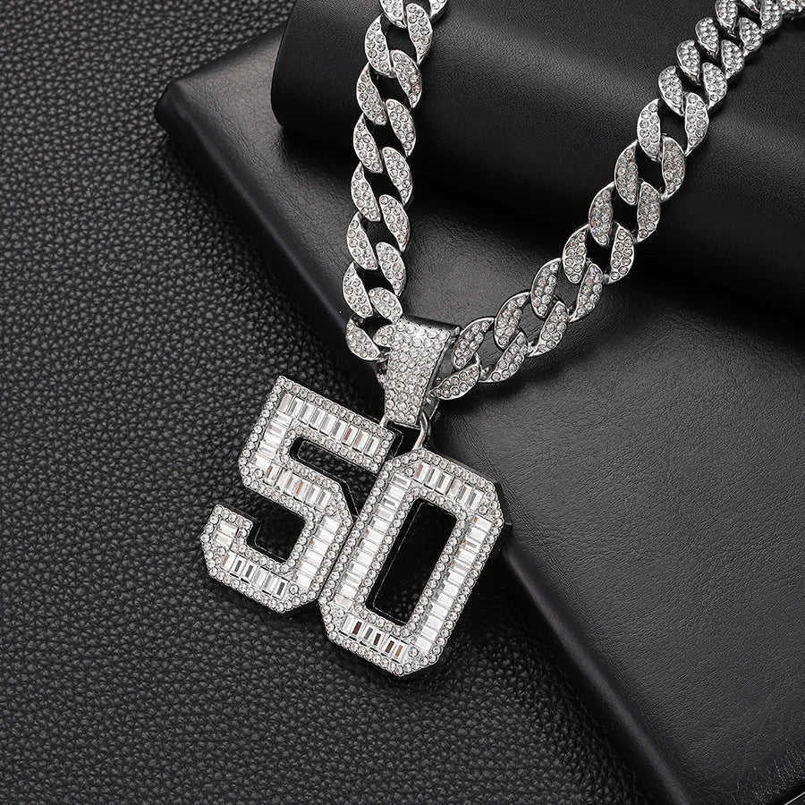 Collier Pendentif Numéro 50  - Collier Hip Hop Cubain