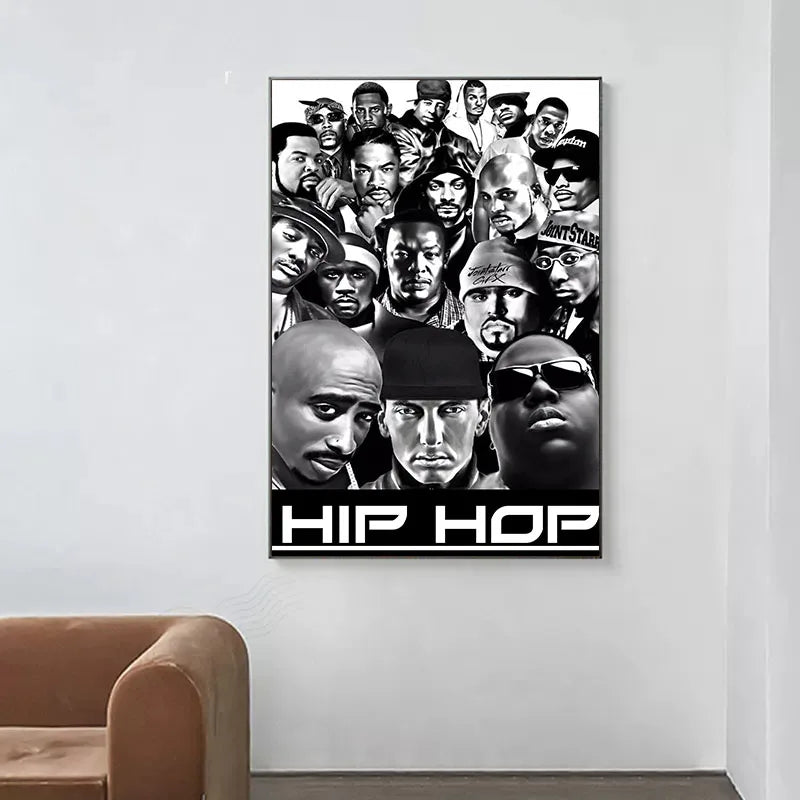 Toile Rappeurs Légendes Old School - Décoration Murale Hip Hop