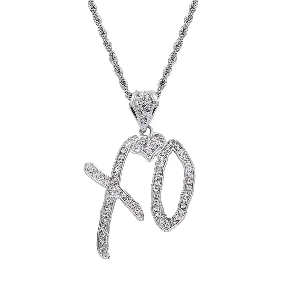 Collier Pendentif XO Zircon Cubique - Chaîne Hip Hop Unisexe