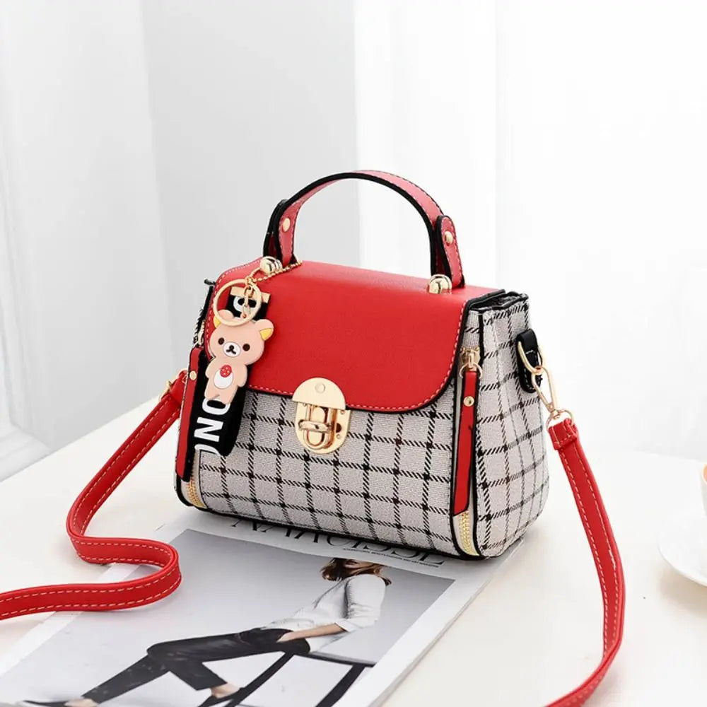 Camélia™ Chic Plaid  Sac Bandoulière Femme à Rabat en Similicuir Premium