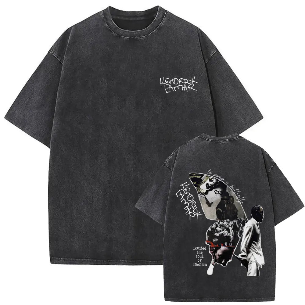 T-Shirt Hip-Hop Vintage Délavé – Streetwear Oversize Été