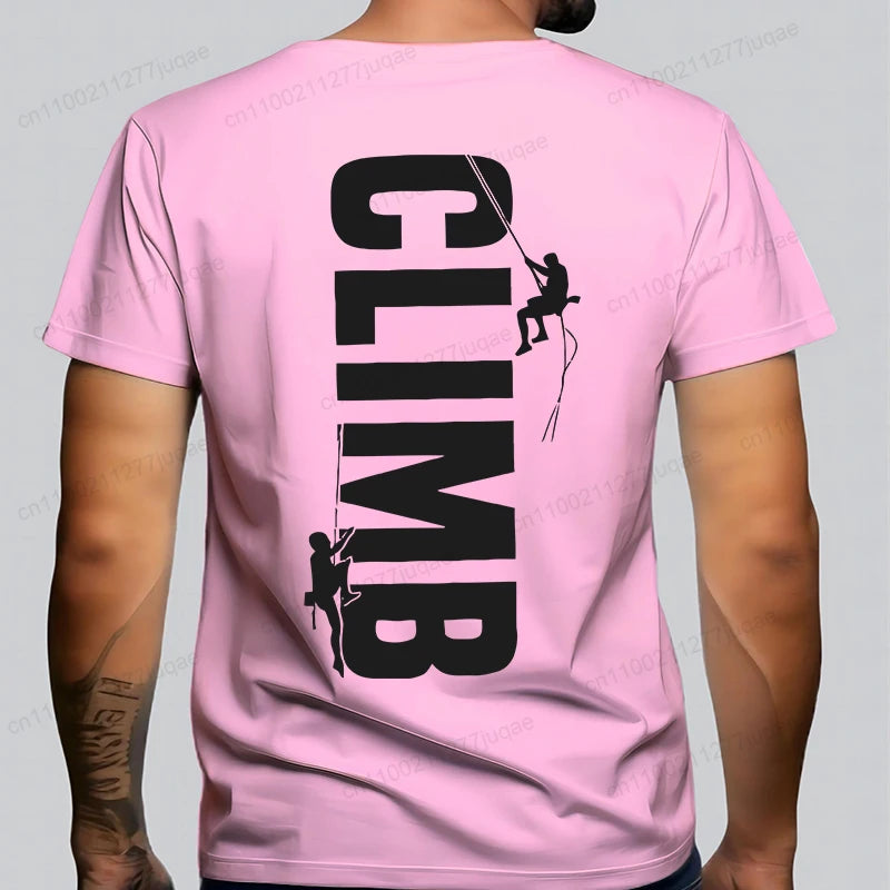 T-shirt Escalade Homme – Tee-shirt Décontracté Rock Climbing Vintage Respirant Été