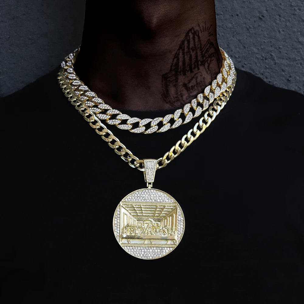 Pendentif Last Supper Iced Out - Chaîne Hip Hop Cubaine