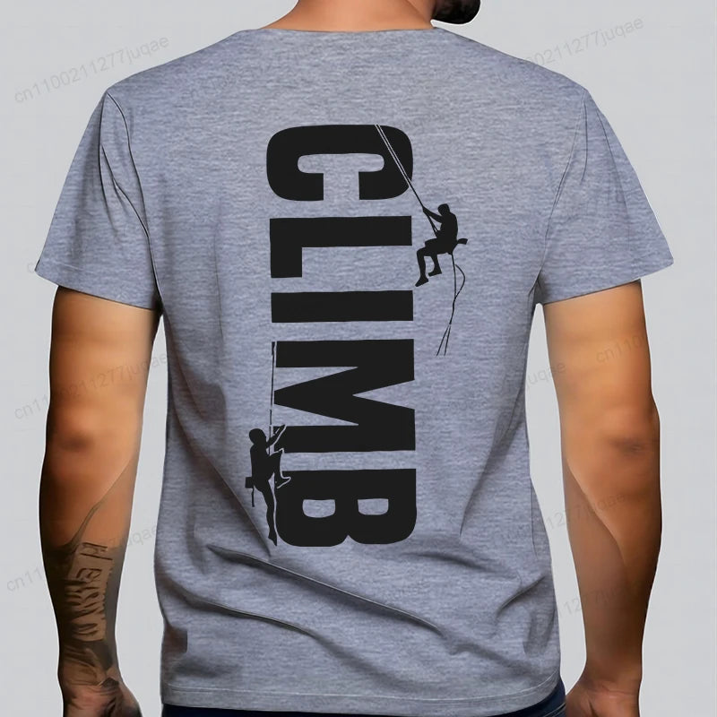 T-shirt Escalade Homme – Tee-shirt Décontracté Rock Climbing Vintage Respirant Été