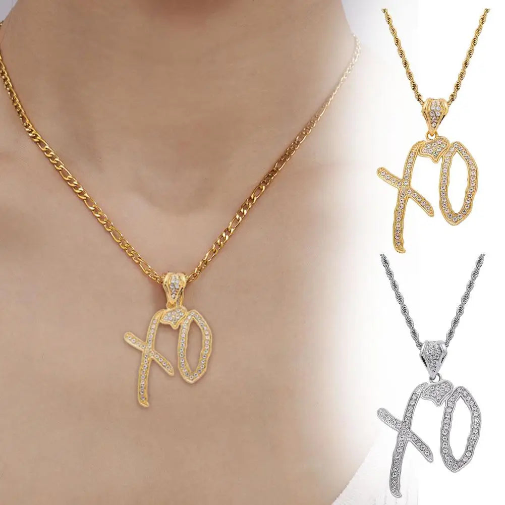 Collier Pendentif XO Zircon Cubique - Chaîne Hip Hop Unisexe