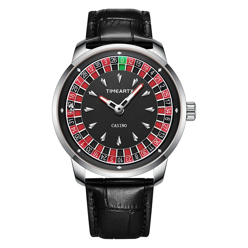 Rouletto™ Prestige  Montre Homme Quartz Design Casino en Acier
