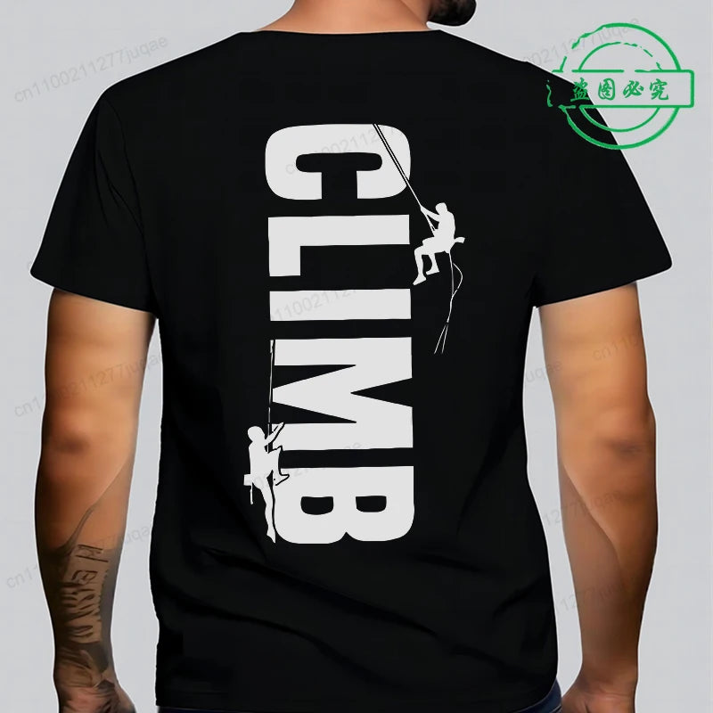 T-shirt Escalade Homme – Tee-shirt Décontracté Rock Climbing Vintage Respirant Été