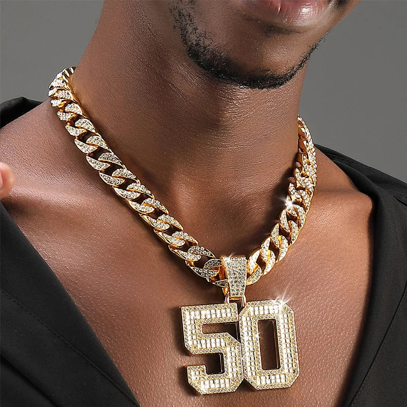 Collier Pendentif Numéro 50  - Collier Hip Hop Cubain