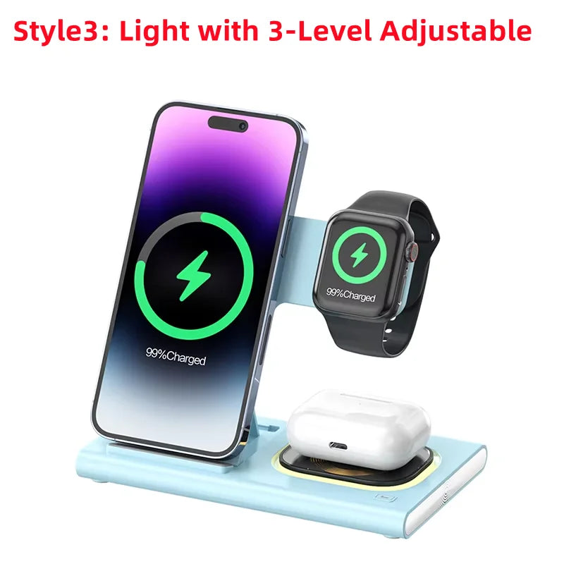 Chargeur Sans Fil 3-en-1 Pliable 200W pour iPhone & Apple Watch