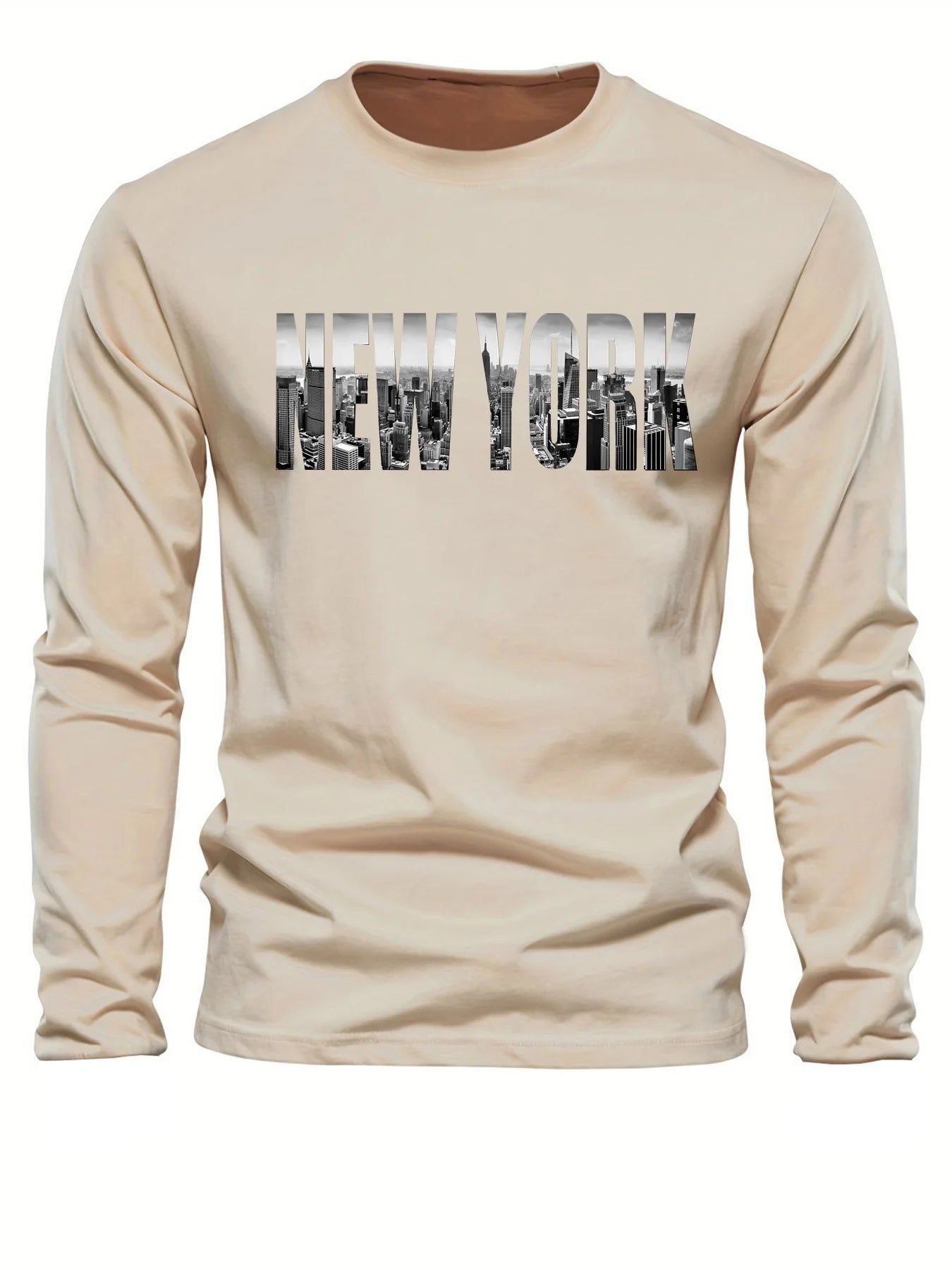 T-Shirt Homme New York Manches Longues – 100 % Coton & Style Urbain