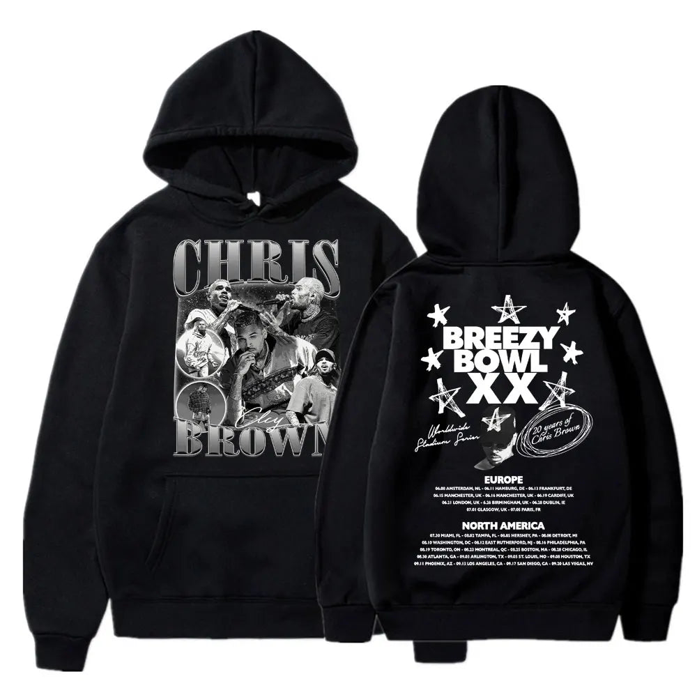 Hoodie Oversize Concert 2025 – Sweat à Capuche Hip Hop Streetwear Unisexe