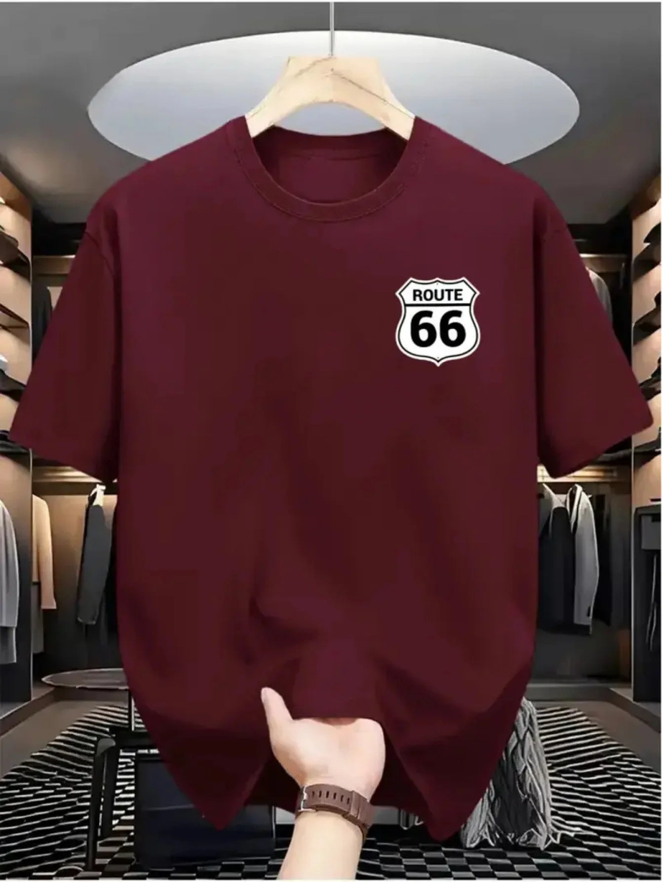 T-Shirt Route 66 Unisexe – 100 % Coton & Streetwear Américain