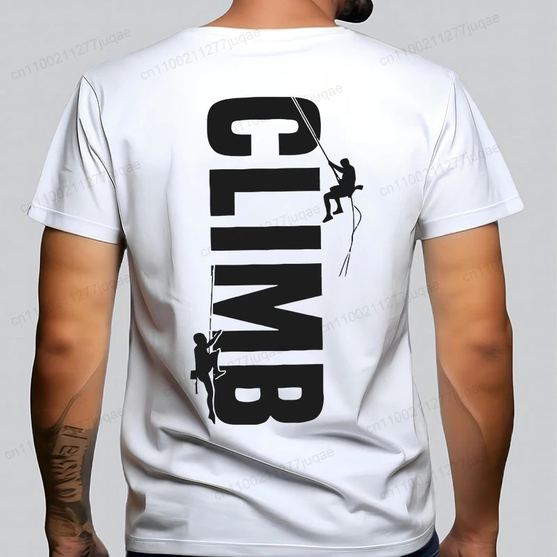 T-shirt Escalade Homme – Tee-shirt Décontracté Rock Climbing Vintage Respirant Été
