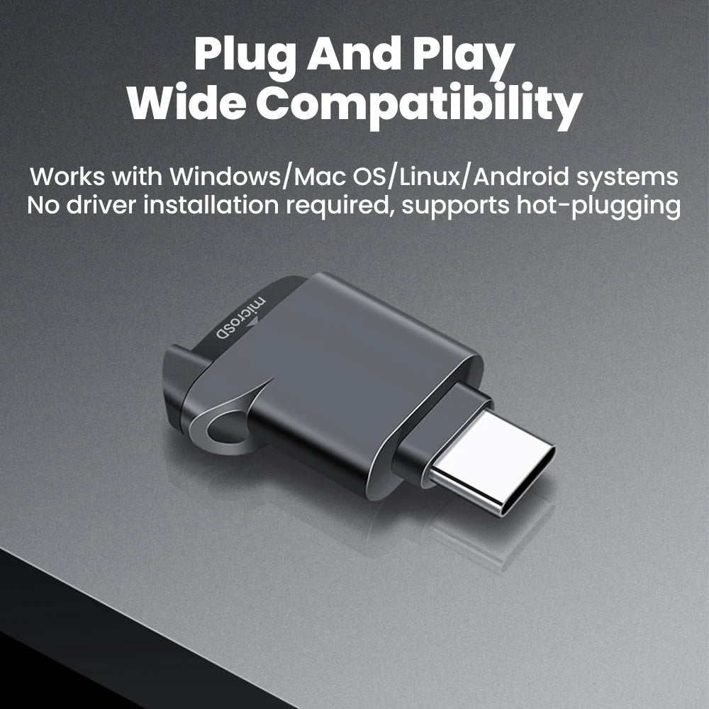 FlashLink™ – Lecteur Carte TF USB-C 2.0 Compact | Stockage Externe Portable