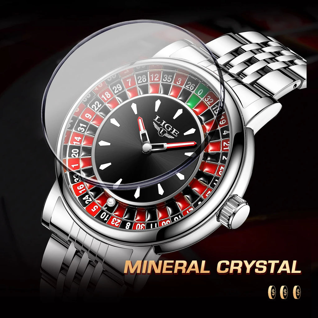 VegasSpin™ Chrono  Montre Homme Cadran Rotatif Inspirée de la Roulette